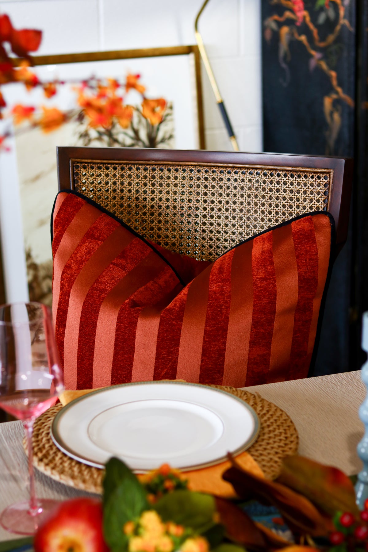 Rust Stripe Pillow - 22"