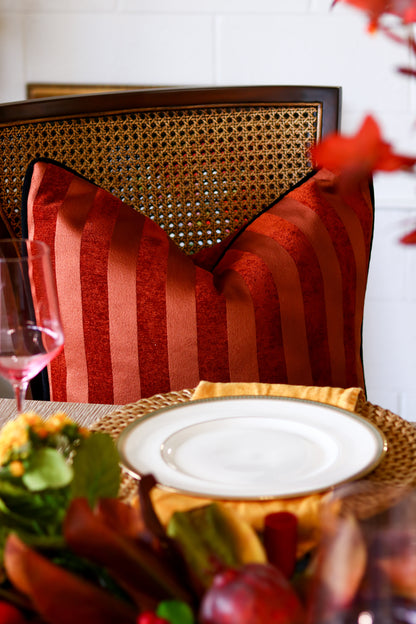Rust Stripe Pillow - 22"