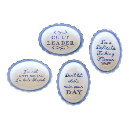 Tiny Scalloped Dish w/ Saying