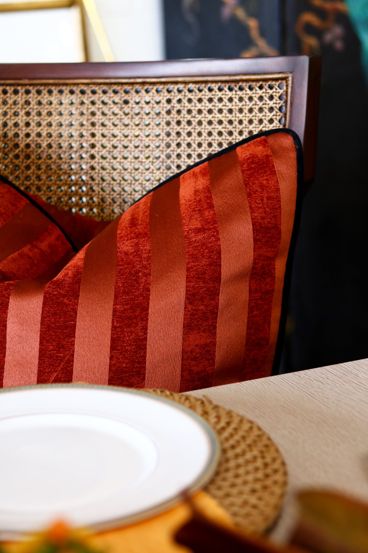 Rust Stripe Pillow - 22"