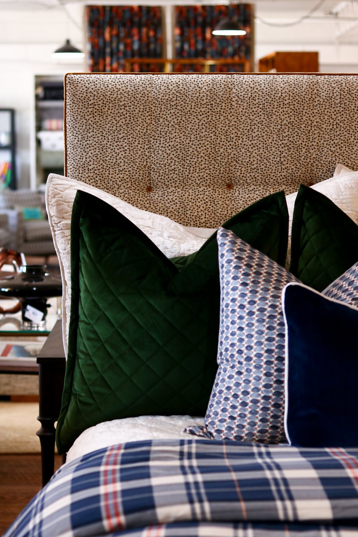 Velvet Coverlet Set in Pine