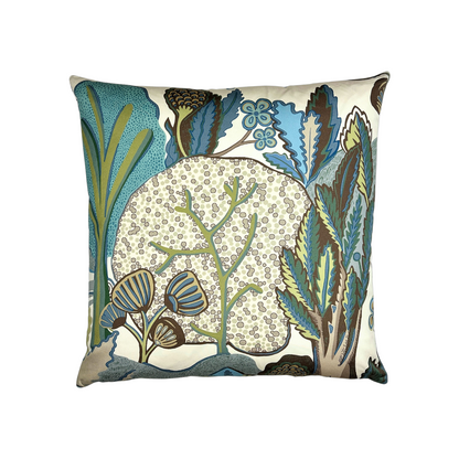 Whimsical Blue & Sage Pillow - 22"