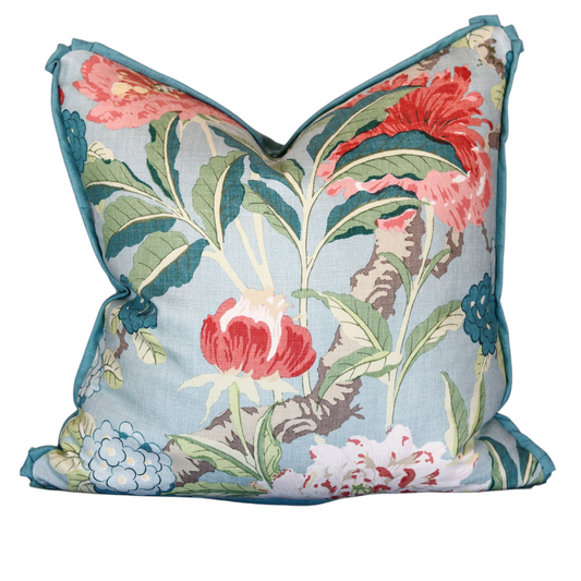 25" Teal Floral Pillow