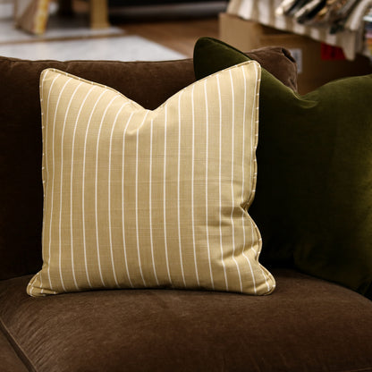 22" Yellow Striped Pillow