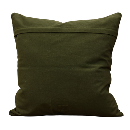 24" Forest Woven Leather Pillow
