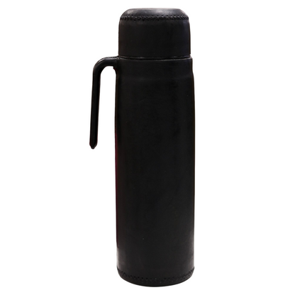 Hand-Stitched Leather Thermos