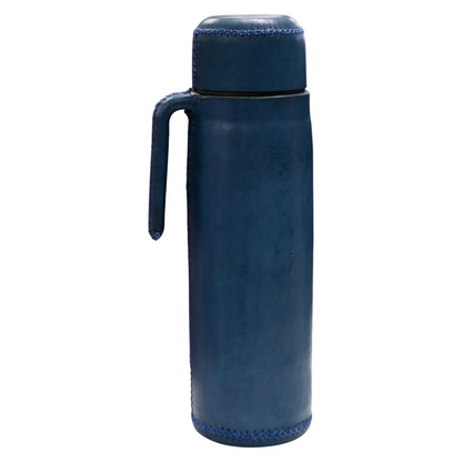 Hand-Stitched Leather Thermos