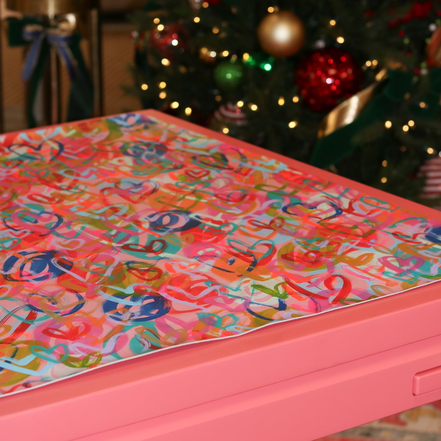 Amanda Sneed Painted Leather Mahjong Mat