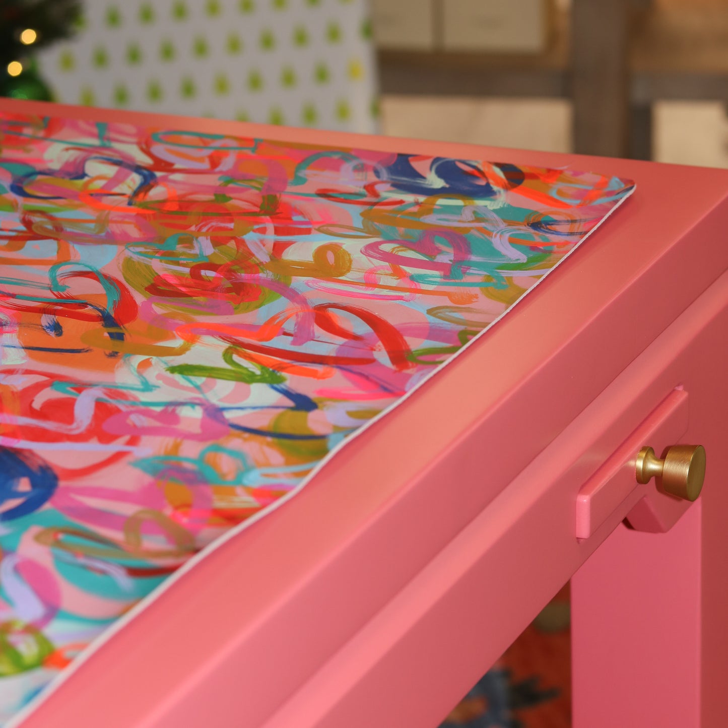 Amanda Sneed Painted Leather Mahjong Mat