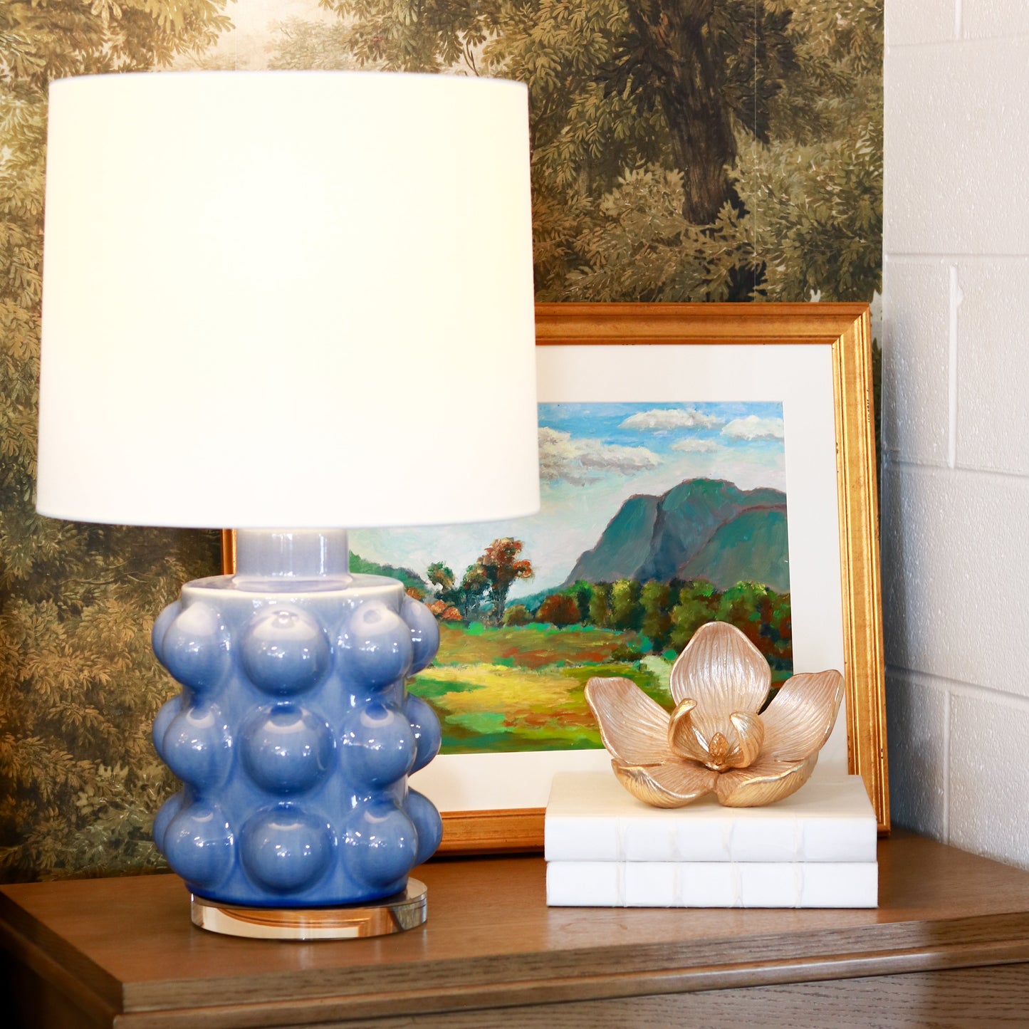 Polar Blue Crackle Medium Table Lamp