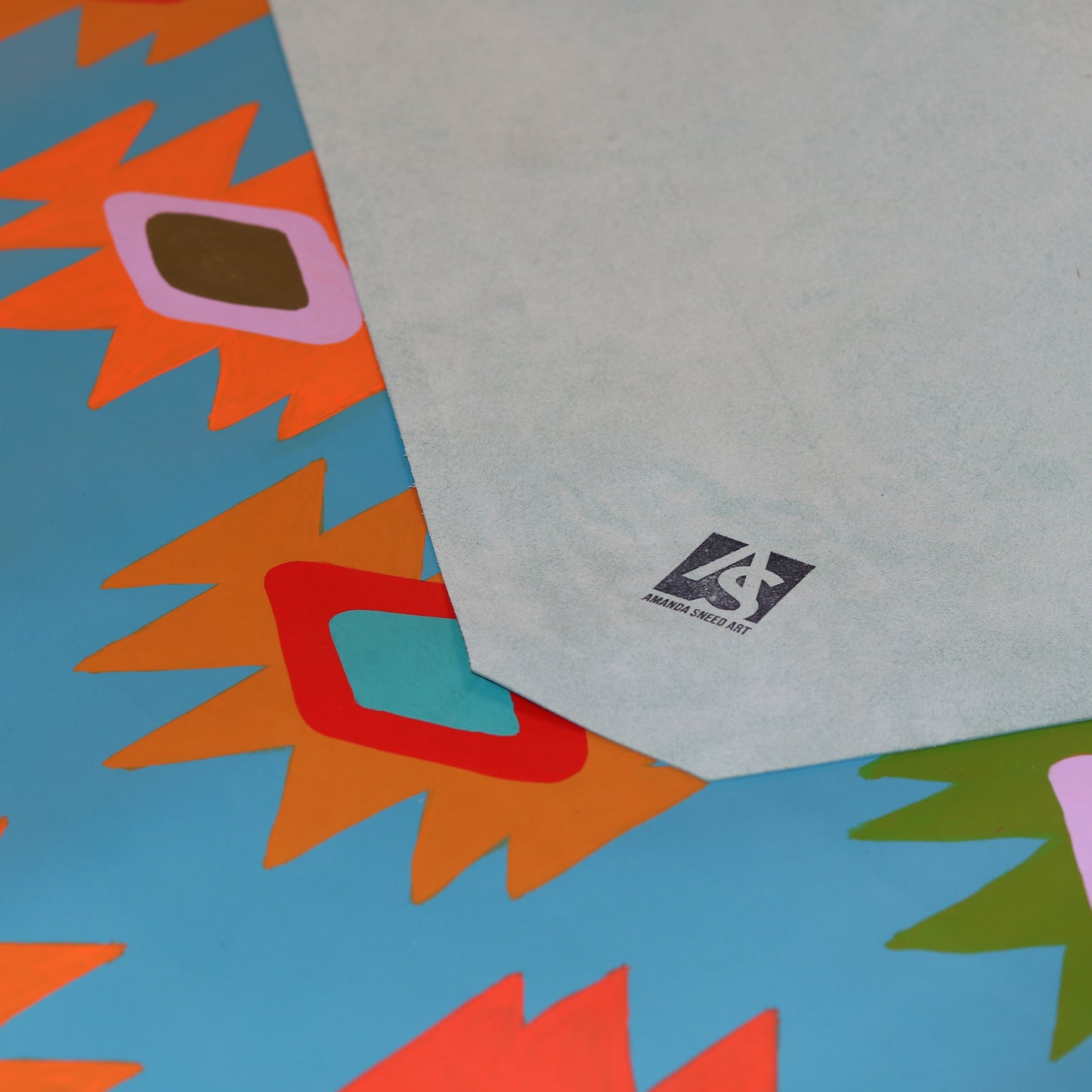 Amanda Sneed Painted Leather Mahjong Mat