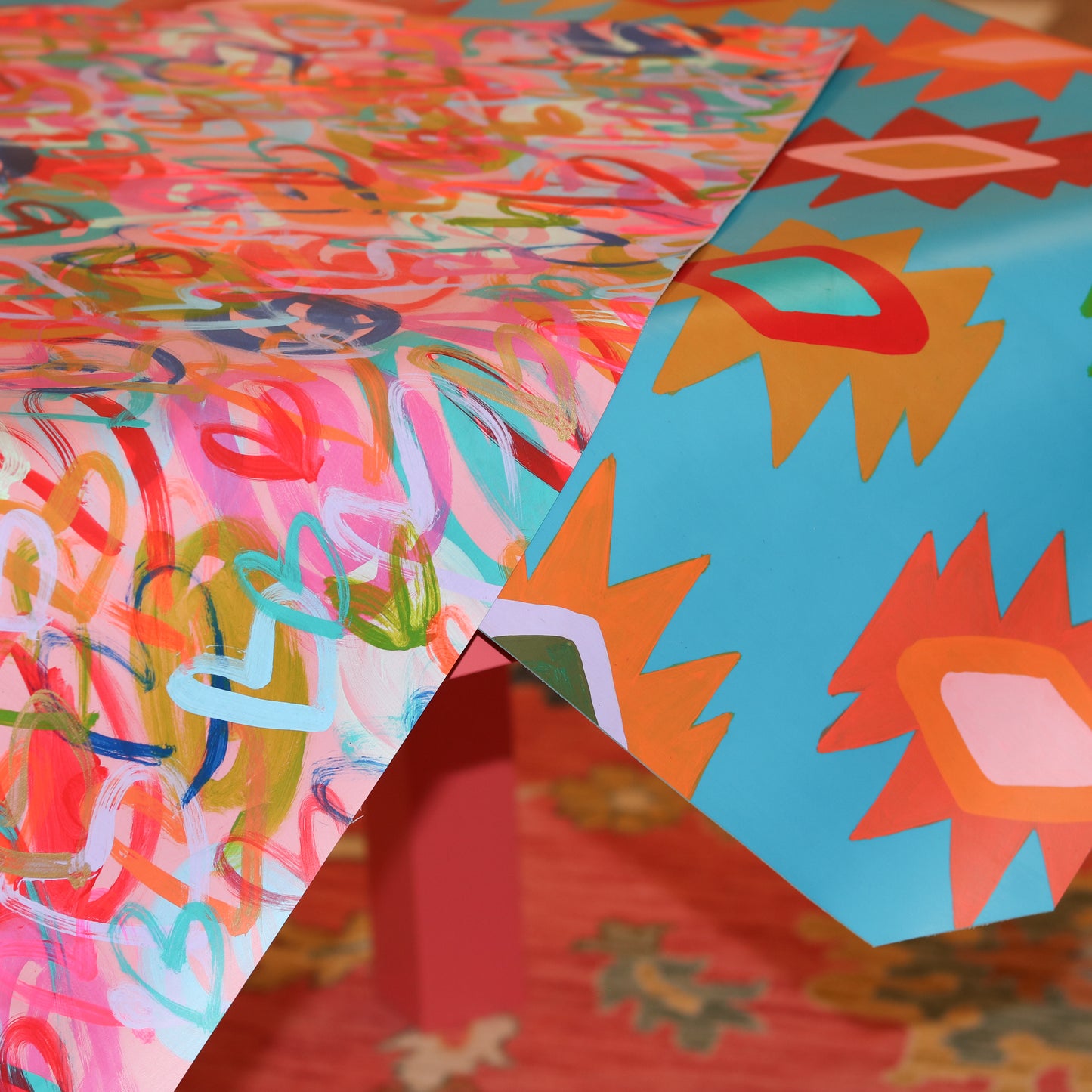 Amanda Sneed Painted Leather Mahjong Mat