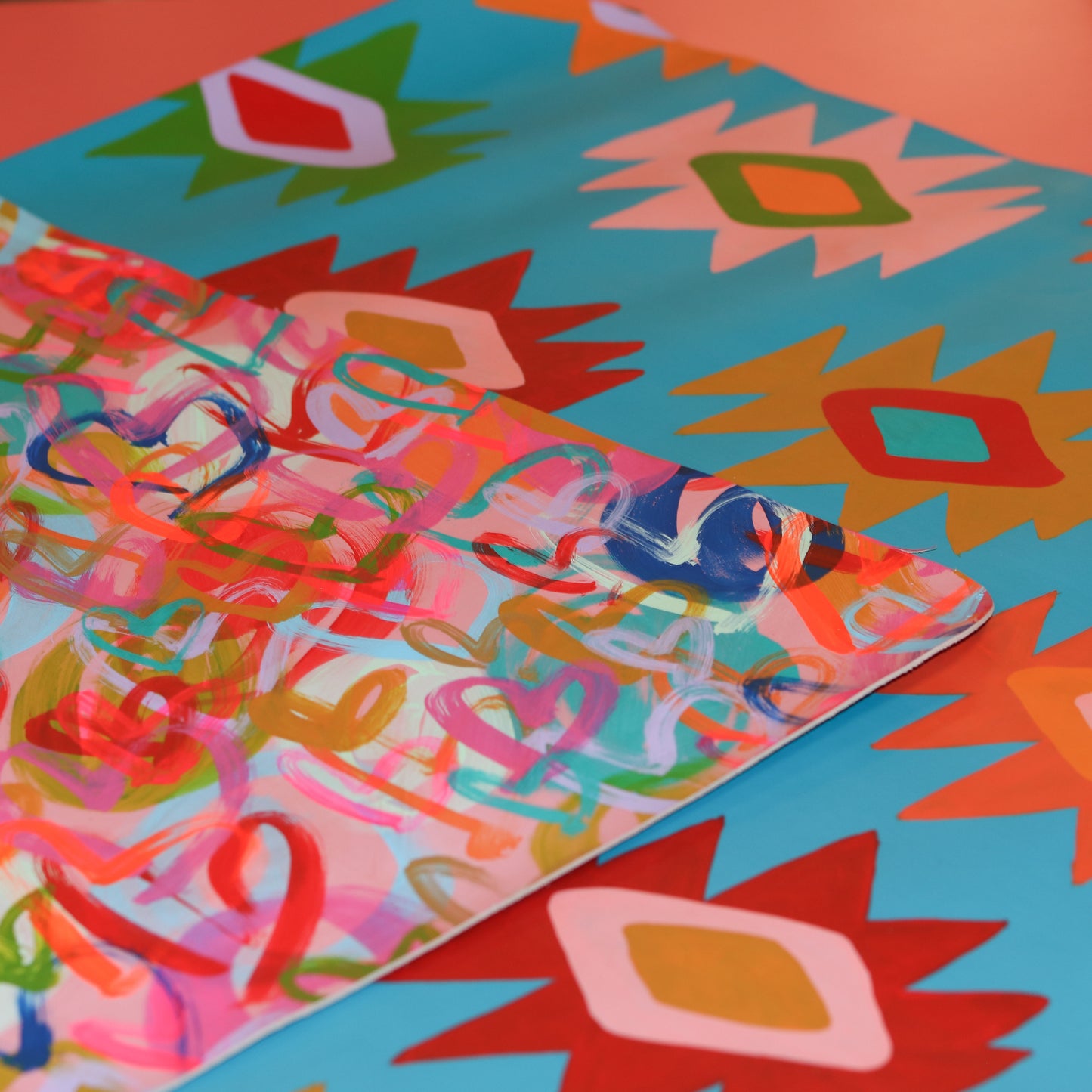 Amanda Sneed Painted Leather Mahjong Mat