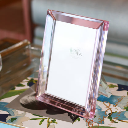 5 x 7 Crystal Glass Pink Frame