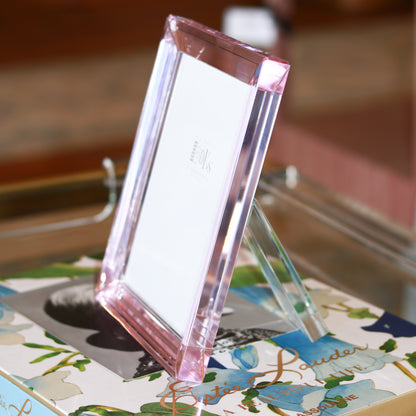 5 x 7 Crystal Glass Pink Frame