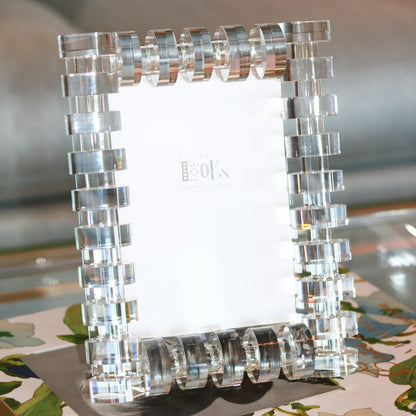 5 x 7 Crystal Glass "Rings" Frame