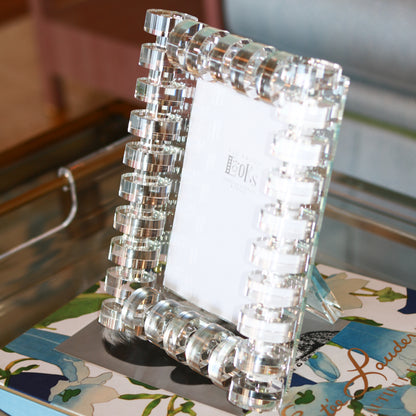 5 x 7 Crystal Glass "Rings" Frame