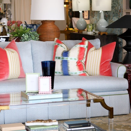 Sutton Coral Velvet Pillow - 22"