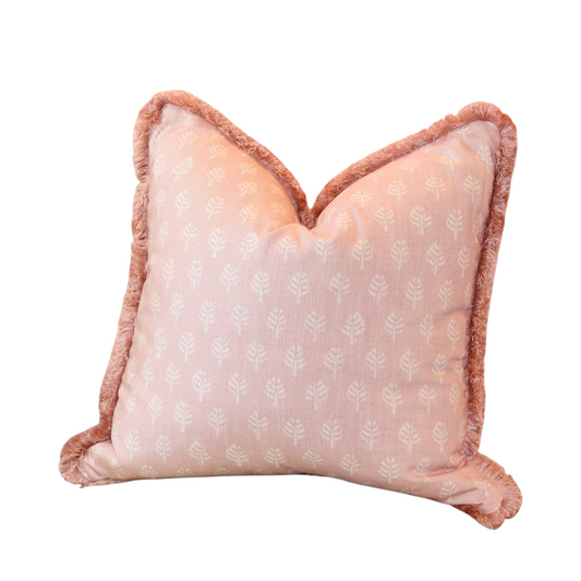 Amaryllis Pillow w/ Pink Fringe - 20"
