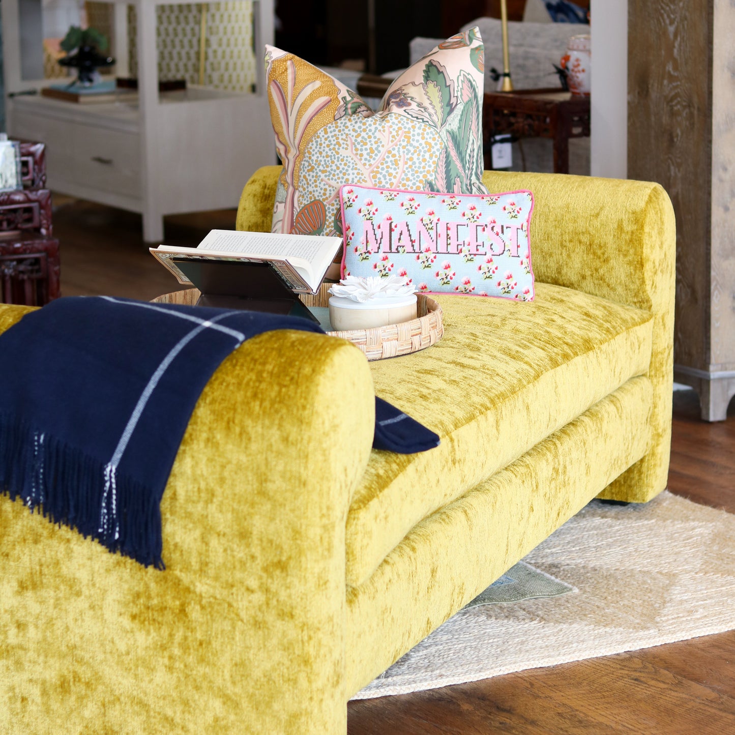 Citron Velvet Bishops Daybed