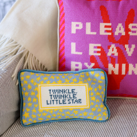 Twinkle Twinkle Mini Needlepoint Pillow