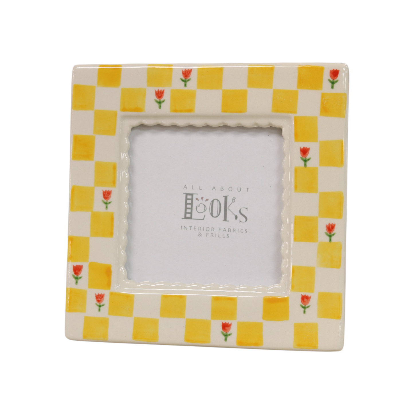 Yellow Checkered Photo Frame