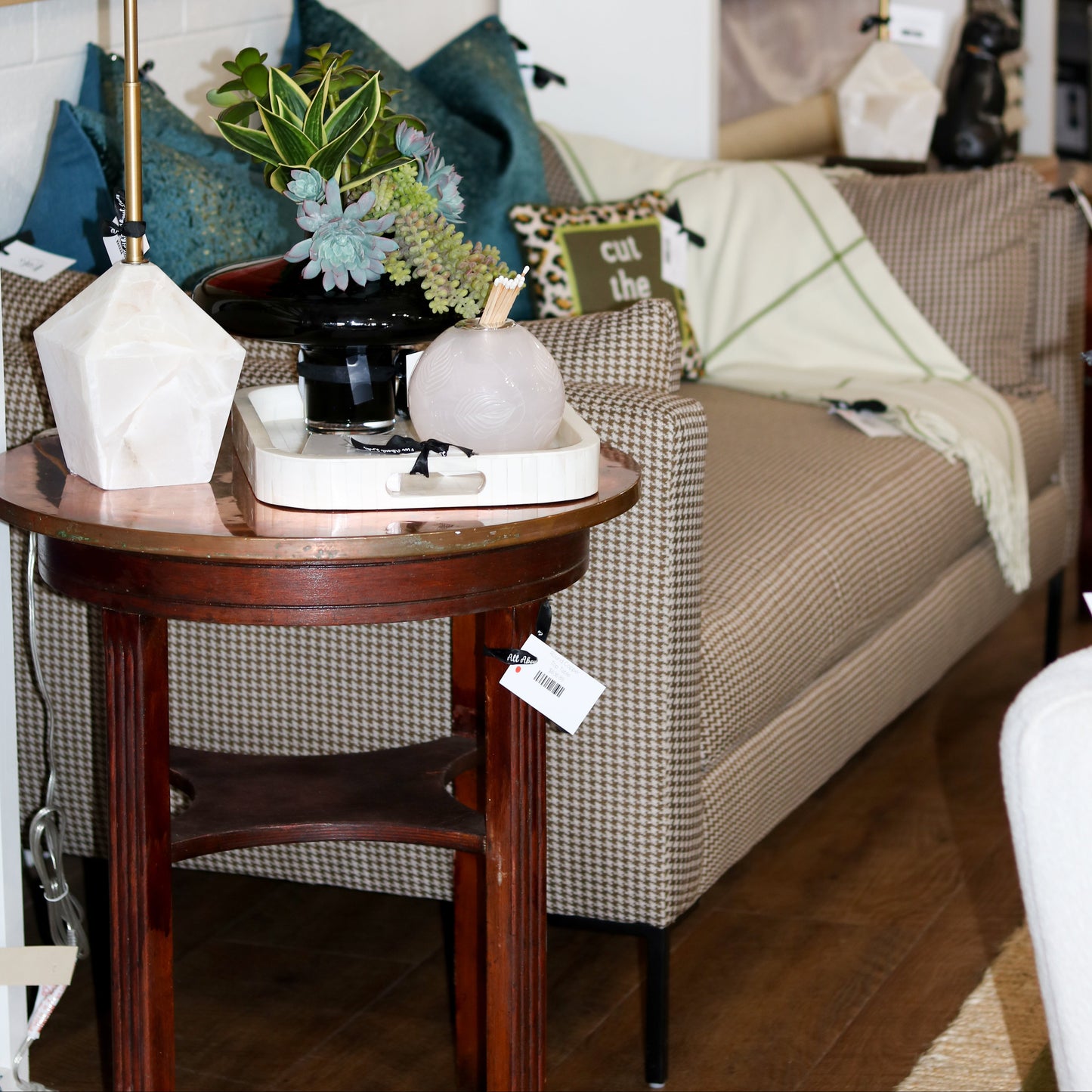 Round Copper Top Table