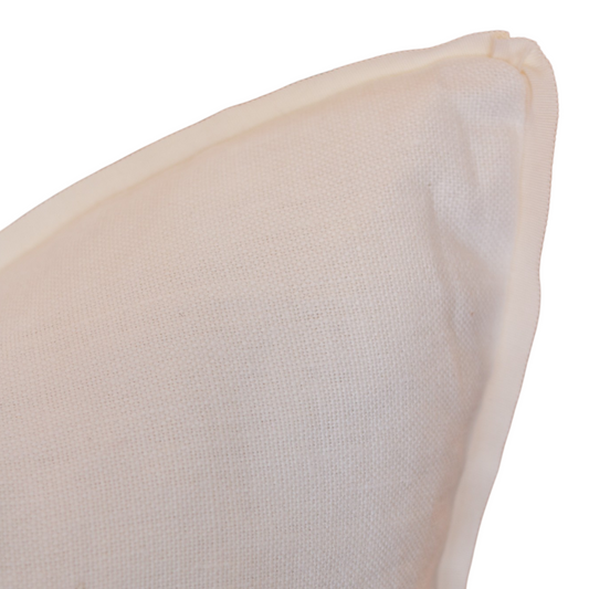 Ivory Basketweave Linen Pillow w/ Monogram - 22"