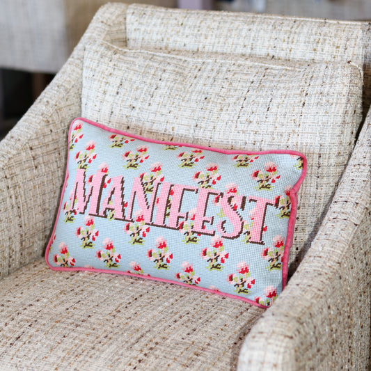 Manifest Needlepoint Pillow