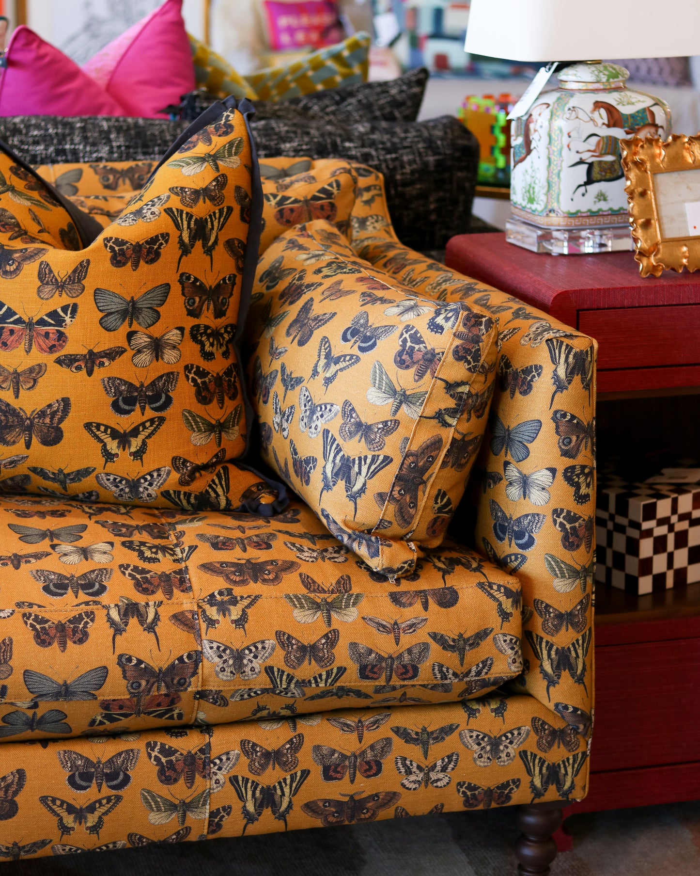 Butterfly Madeline Sofa on Casters