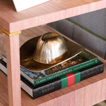 Lacquered Grasscloth Side Table