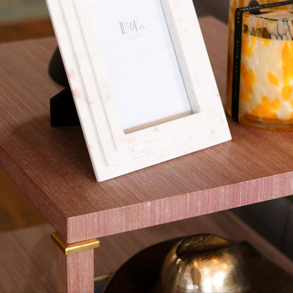 Lacquered Grasscloth Side Table
