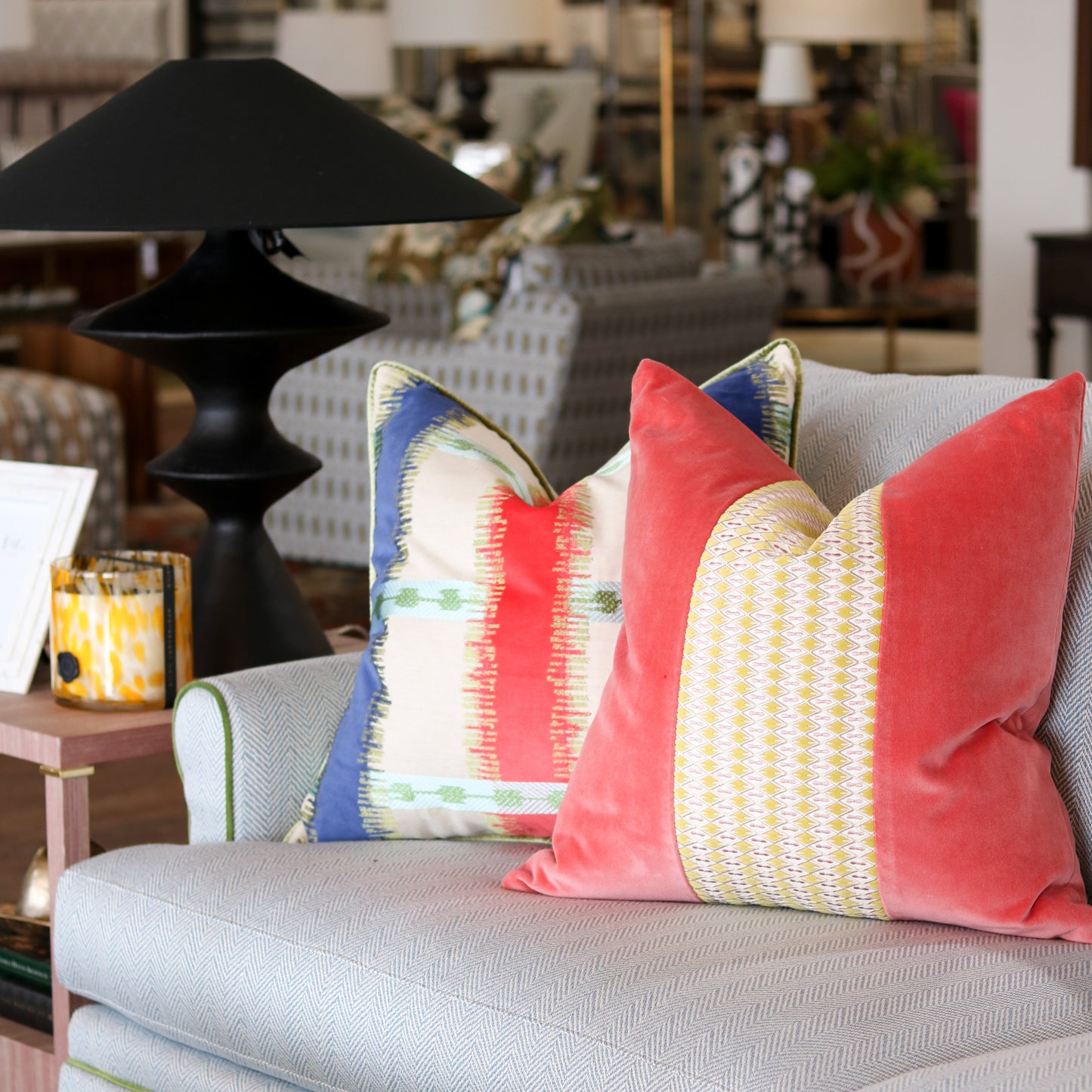 Sutton Coral Velvet Pillow - 22"