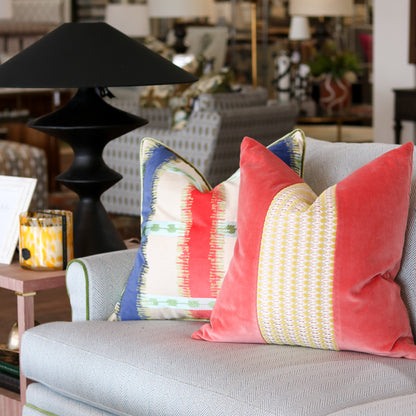 Sutton Coral Velvet Pillow - 22"
