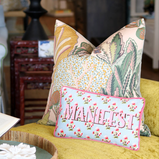 Manifest Needlepoint Pillow