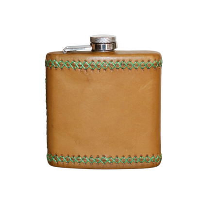 8 oz Petaca Hand Stitched Leather Flask