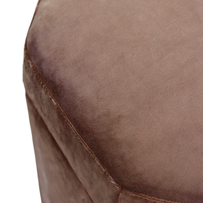 Octagon Storage Ottoman in Velvet