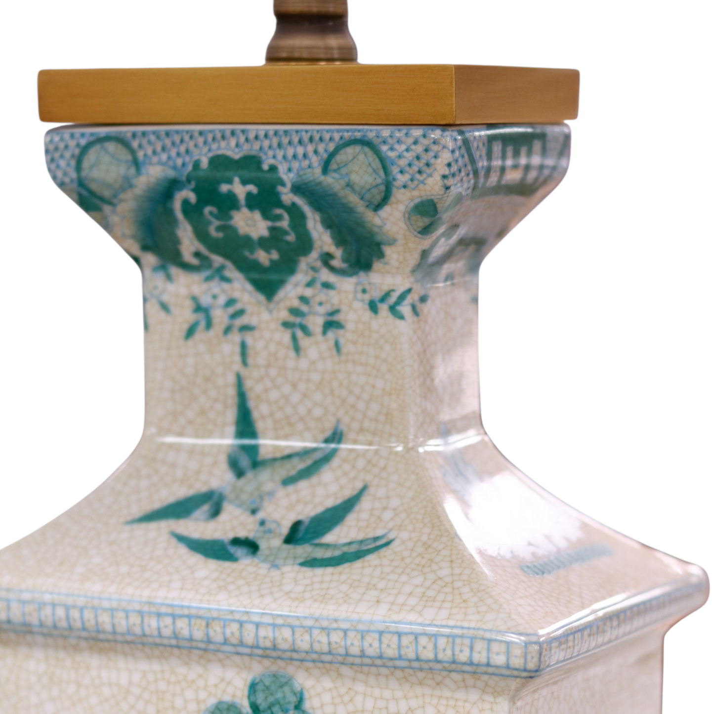 Turquoise Willow Hand Painted Porcelain Table Lamp