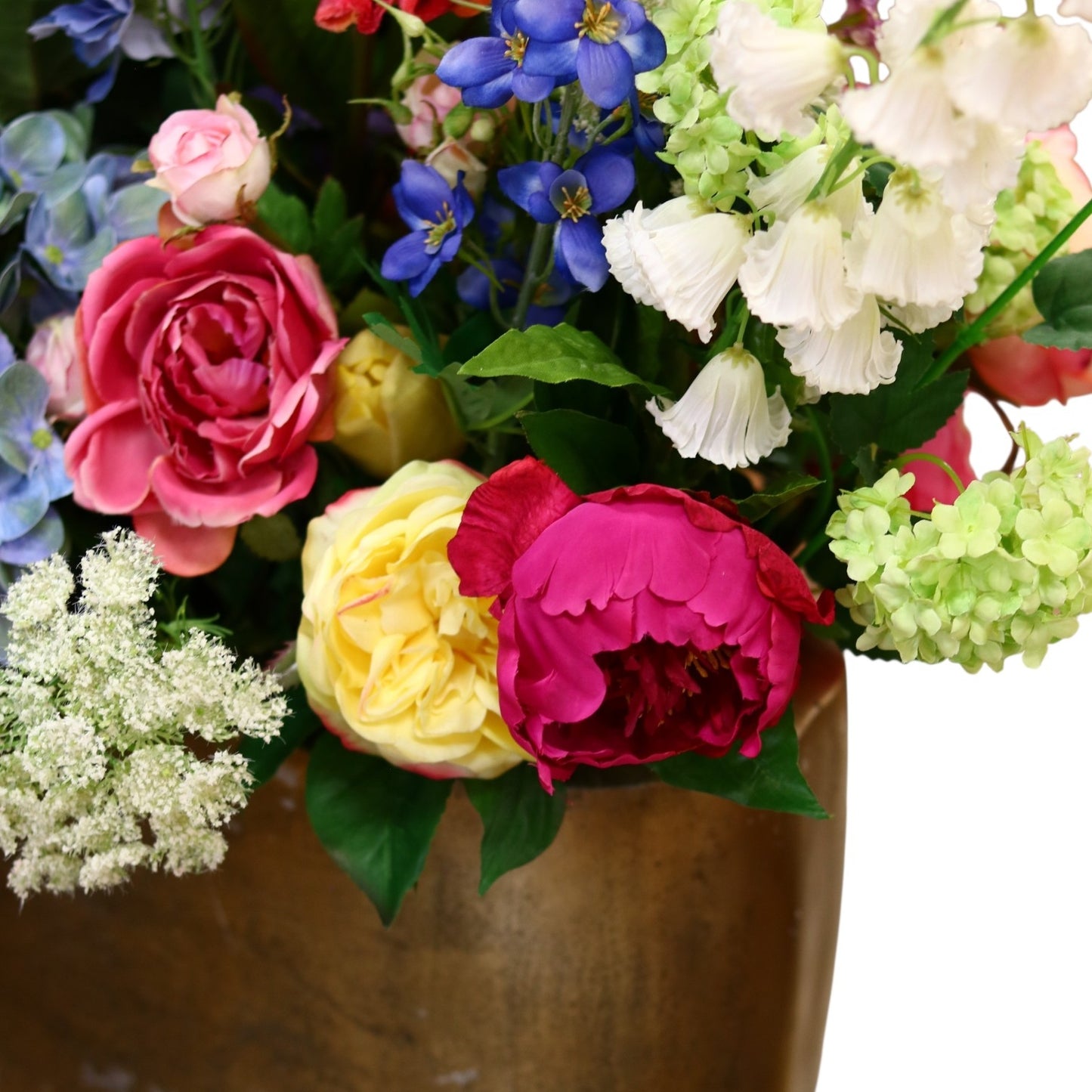 Floral Arrangement in Aluminum Vase
