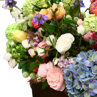 Floral Arrangement in Aluminum Vase