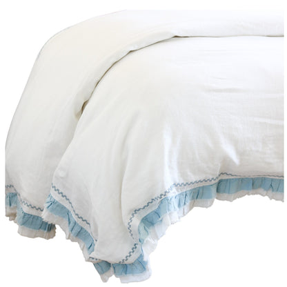 Solana European Ruffle Duvet Cover in French Blue