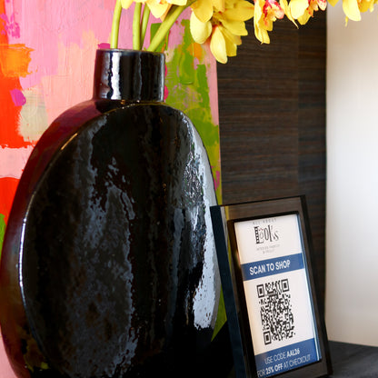 Black Stoneware Vase