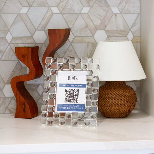 5 x 7 Crystal Glass Frame - Cube & Bubble