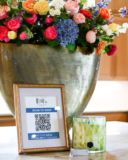 Floral Arrangement in Aluminum Vase