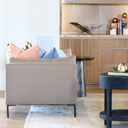 Brown Houndstooth Settee