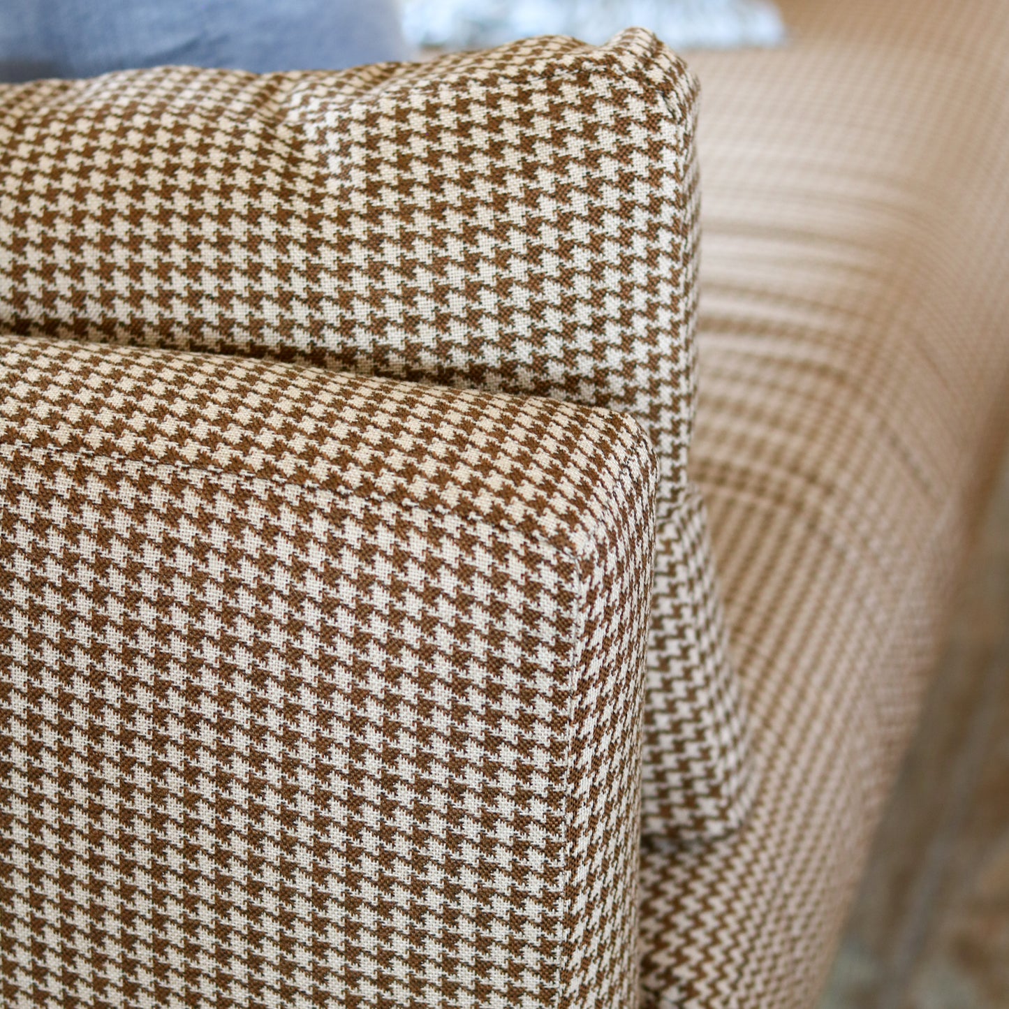 Brown Houndstooth Settee