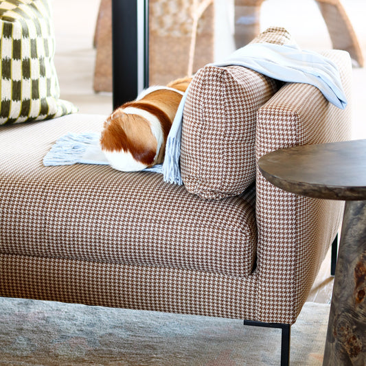 Brown Houndstooth Settee
