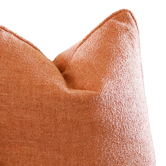 22" Peach Boucle Pillow