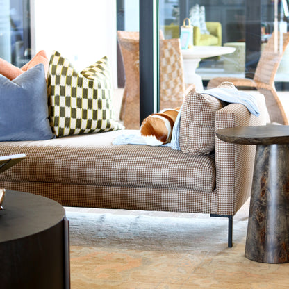 Brown Houndstooth Settee
