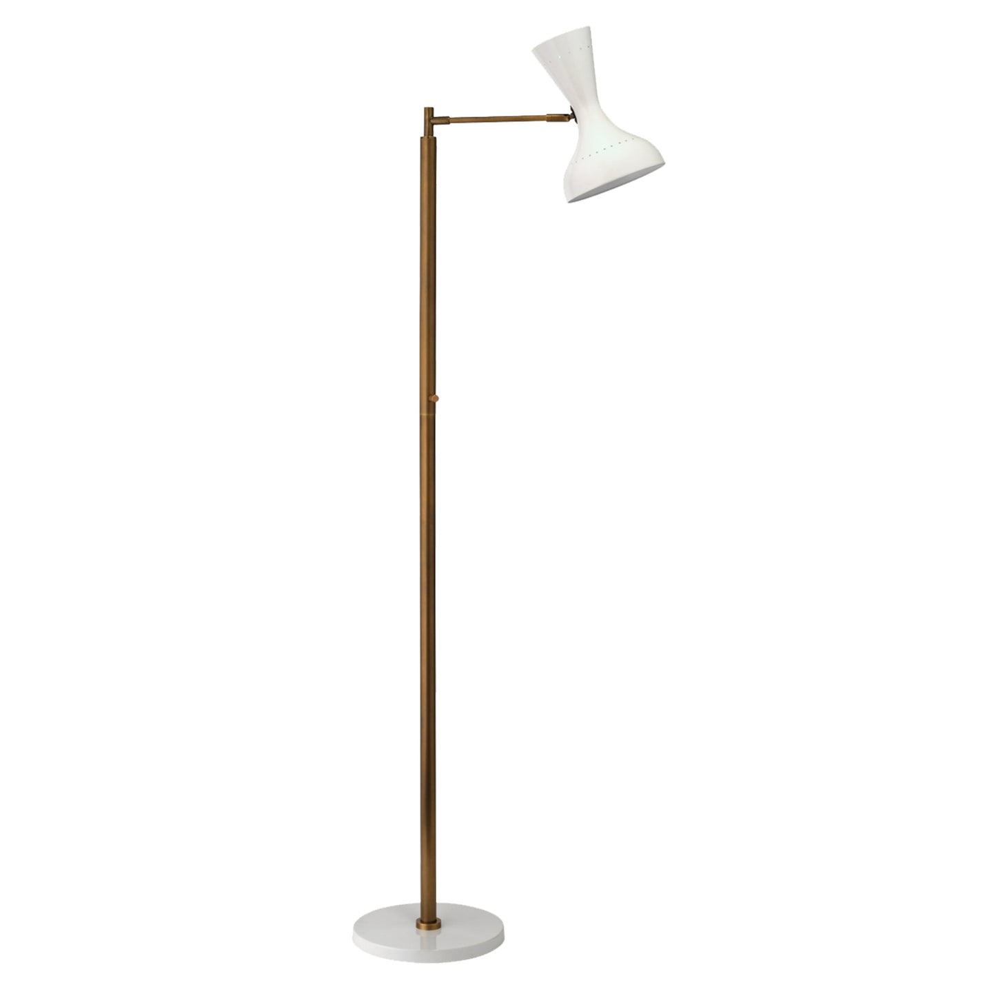 White Swing Arm Pisa Floor Lamp